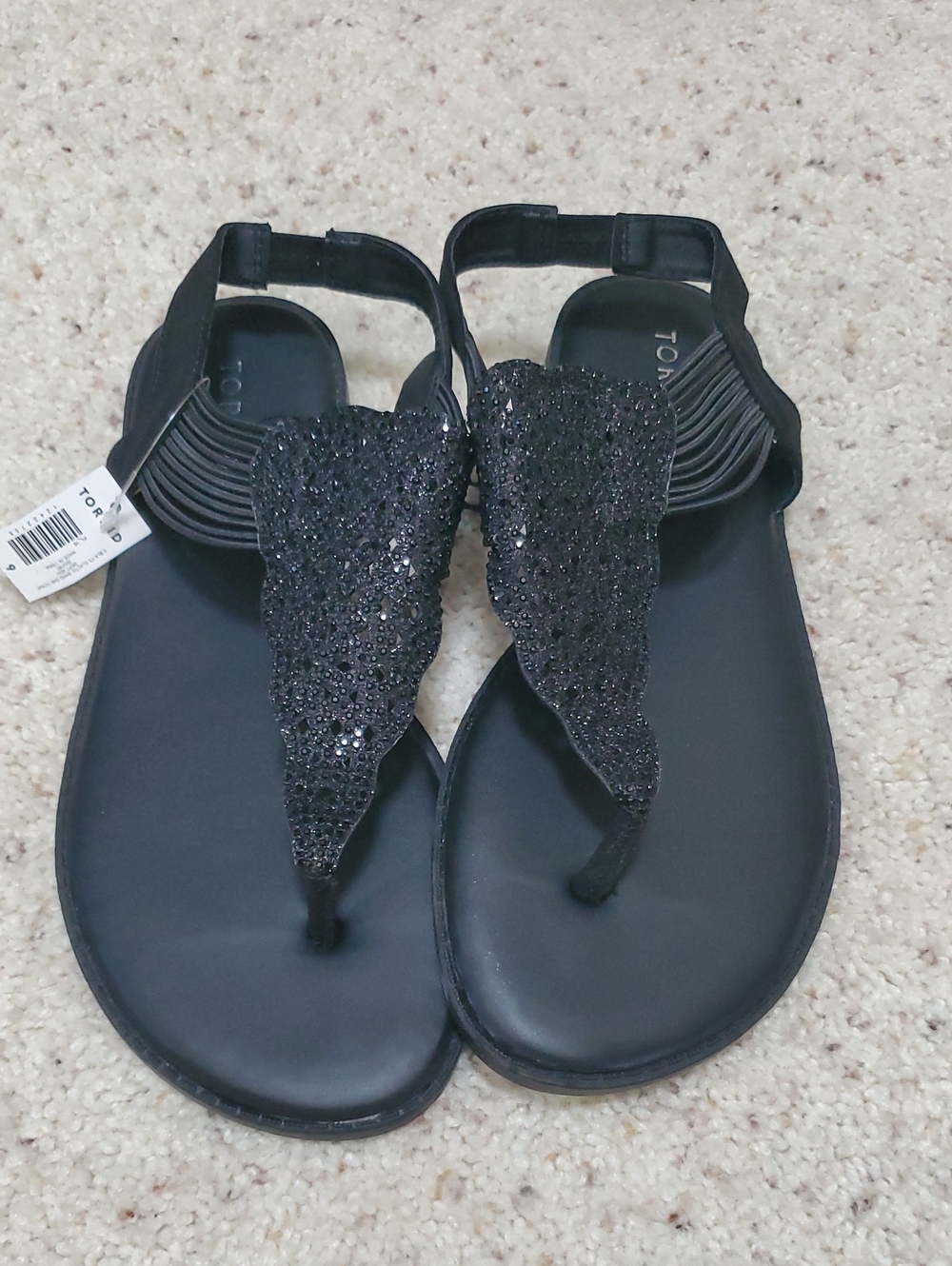 Torrid Black Sparkle Thong Sandals